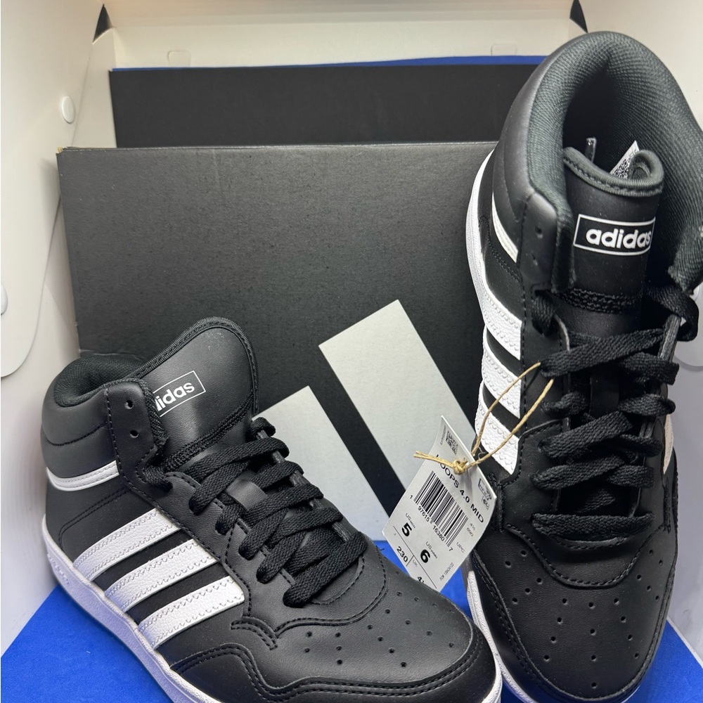 Adidas Hoops 4.0 Mid Black and White Classic Sneakers